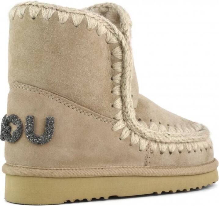 Mou Bruine Sheepskin Eskimo Laarzen met Glitter Brown Dames