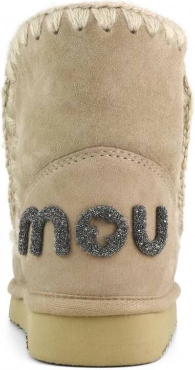 Mou Bruine Sheepskin Eskimo Laarzen met Glitter Brown Dames