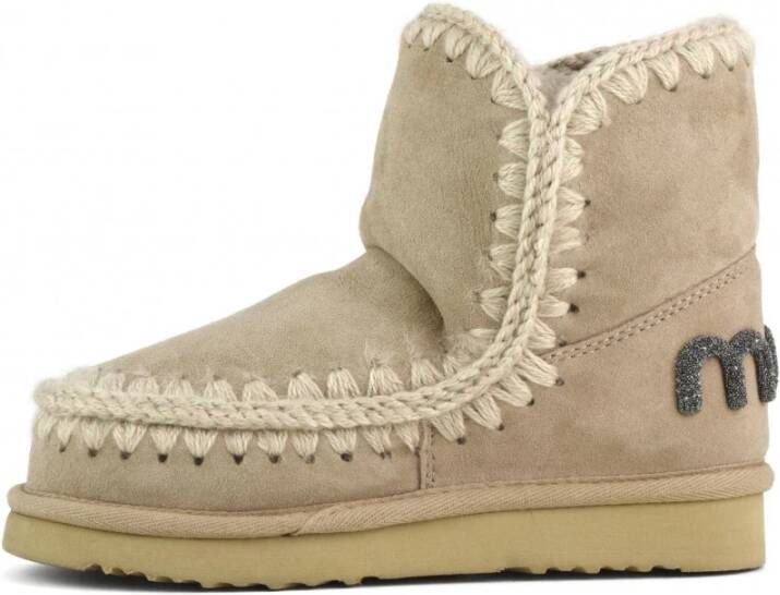 Mou Bruine Sheepskin Eskimo Laarzen met Glitter Brown Dames