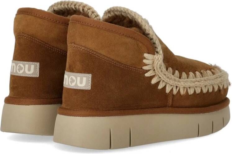 Mou Cognac Bounce Sneaker met Wolstiksels Brown Dames