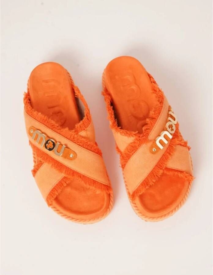 Mou Crisscross slippers oranje Orange Dames