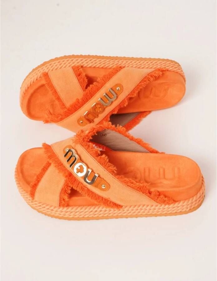 Mou Crisscross slippers oranje Orange Dames