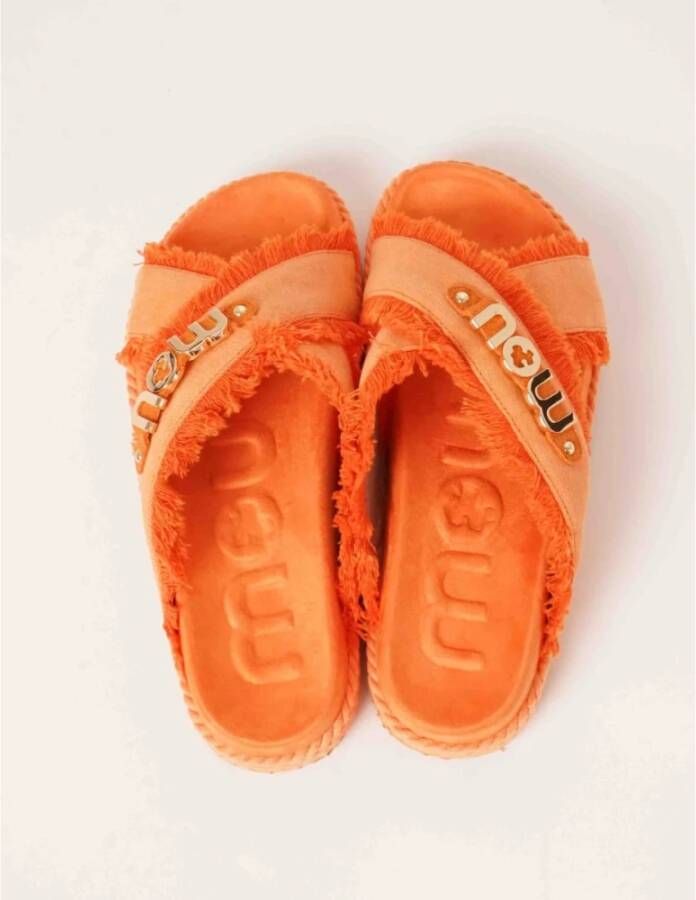 Mou Crisscross slippers oranje Orange Dames