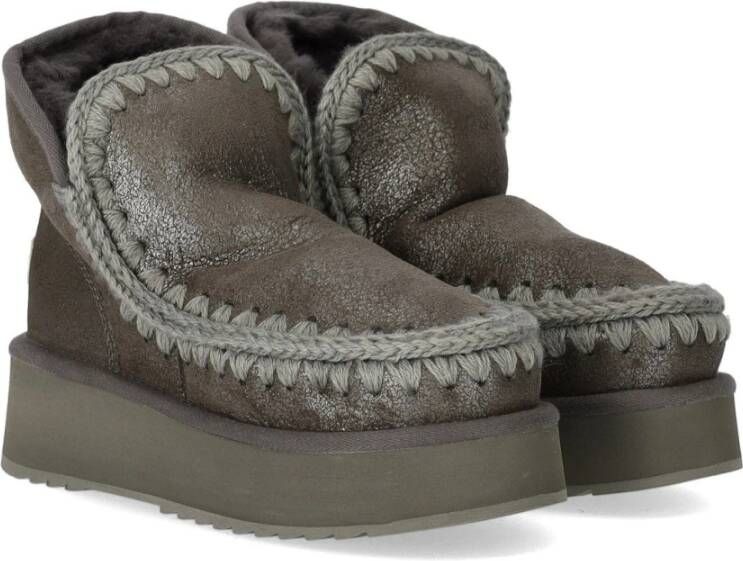 Mou Eskimo Platform Enkellaars IJzer Grijs Gray Dames