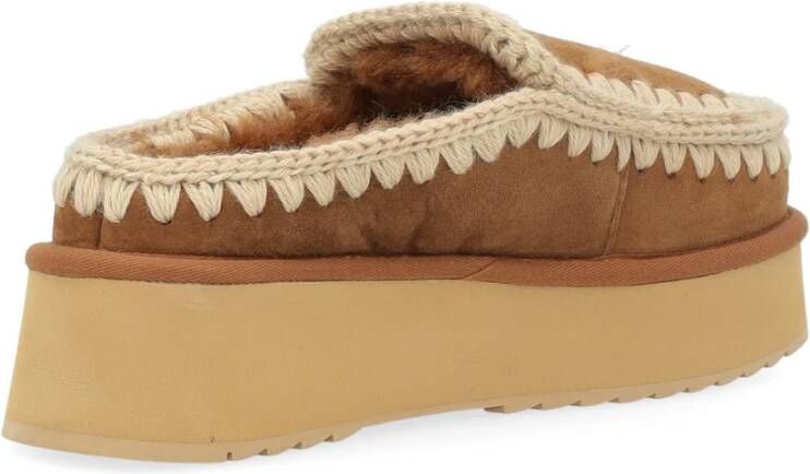 Mou Eskimo Platform Klomp in Cognac Brown Dames