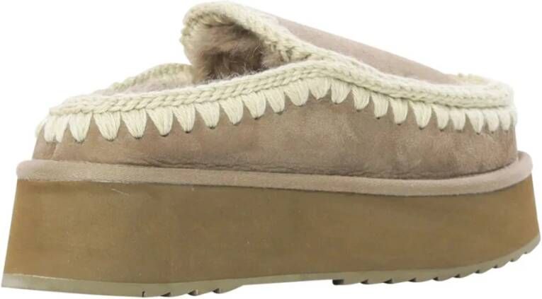 Mou Eskimo Platform Suède Sabot Beige Dames