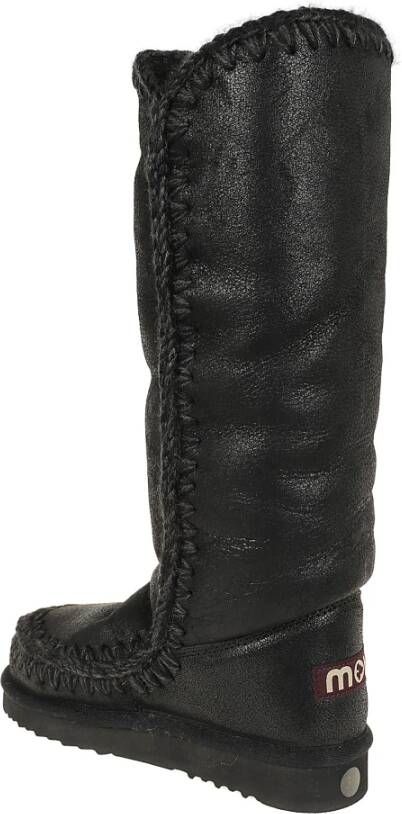 Mou Gebroken Zwart Grijs Eskimo Winterlaarzen Black Dames