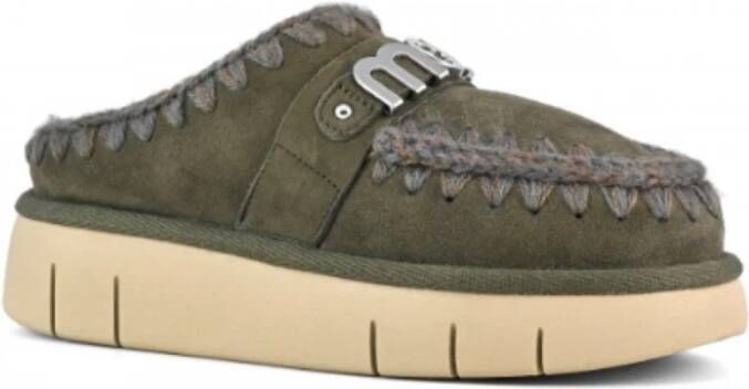 Mou Groene Suède Instap Sneakers Green Dames