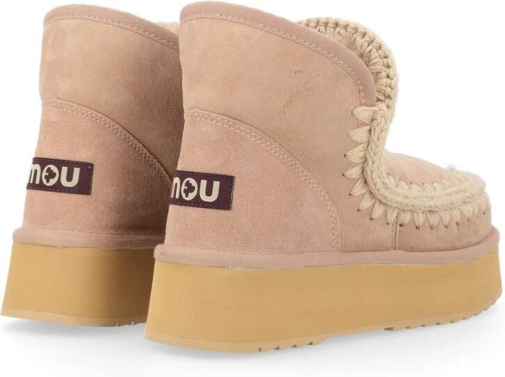 Mou Handgemaakte Mini Eskimo Suede Platform Laars Brown Dames