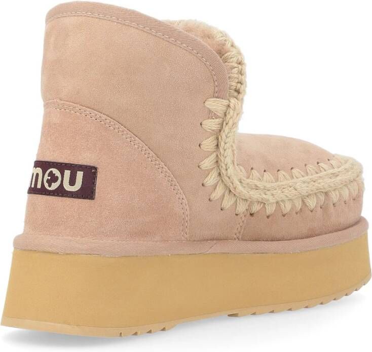 Mou Handgemaakte Mini Eskimo Suede Platform Laars Brown Dames