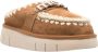 Mou Kameel Shearling Slip-On Platte Schoenen Brown Dames - Thumbnail 2