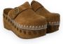 Mou 611001A Sabot Klomp Plain Vrouwen Brown Dames - Thumbnail 11