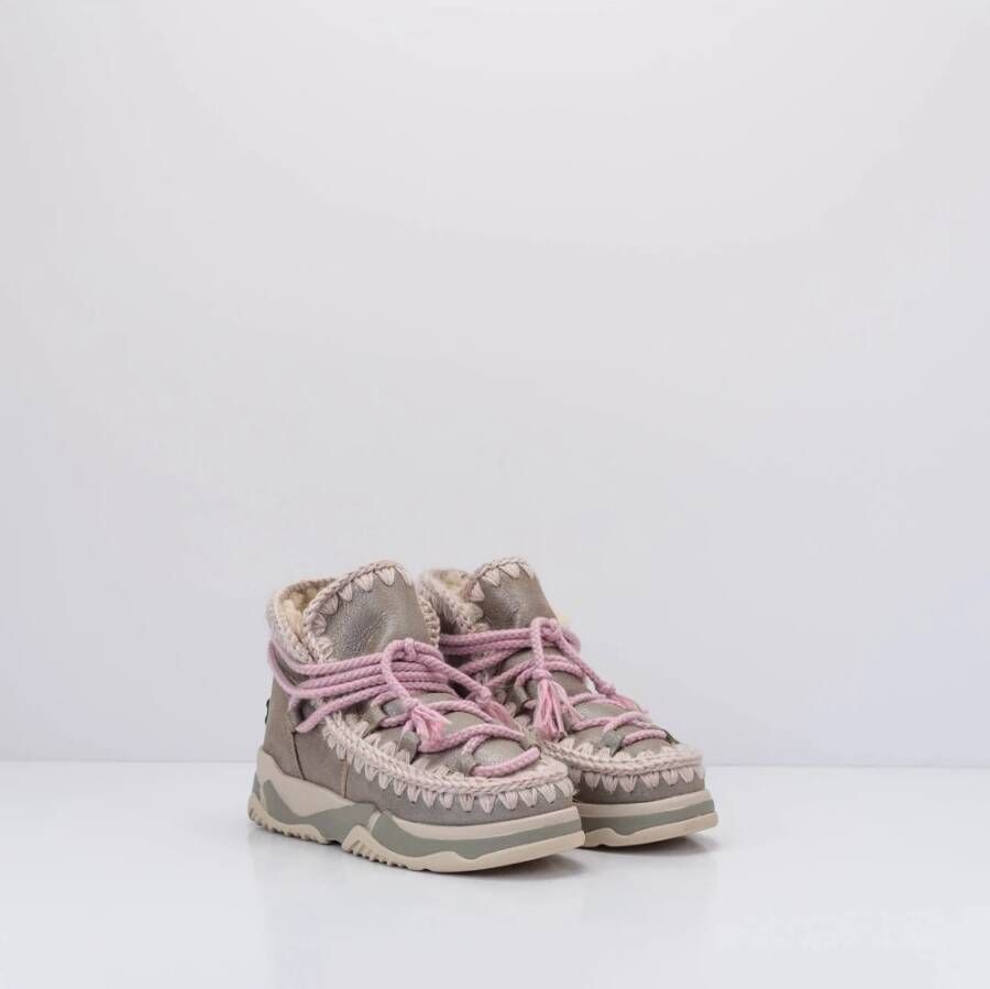 Mou Lace Trainer in Taupe Beige Dames