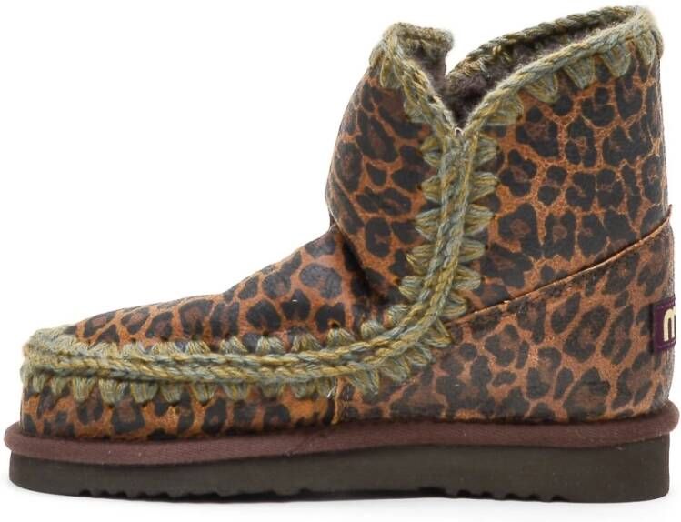 Mou Leopardprint Eskimo Enkellaarsje Brown Dames