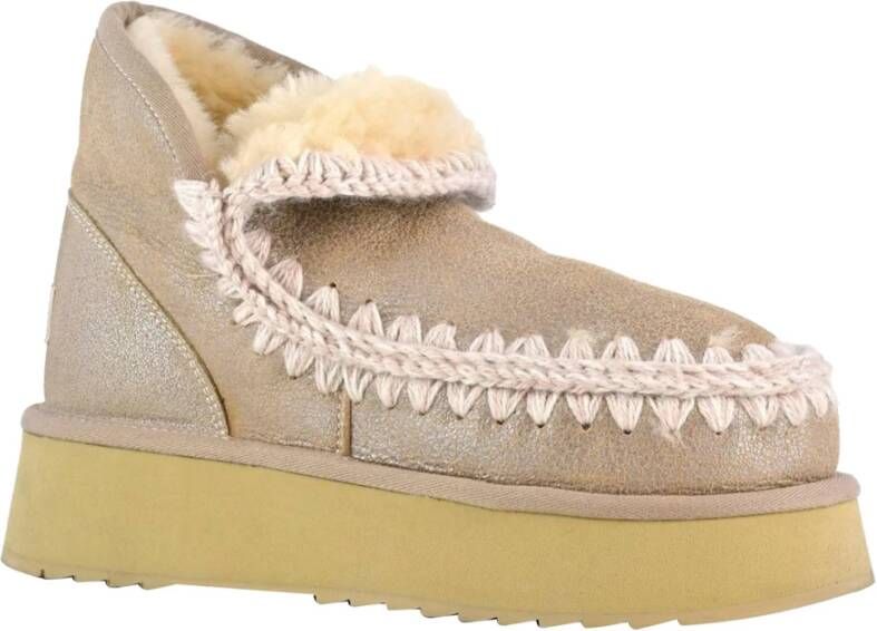 Mou Mini Eskimo Platform metallic laars Beige Dames