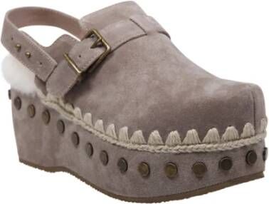 Mou Olifant Grijs Back Strap Mule Brown Dames