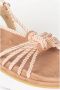 Mou Rope Lace Up Platform Sandaal Beige Dames - Thumbnail 3