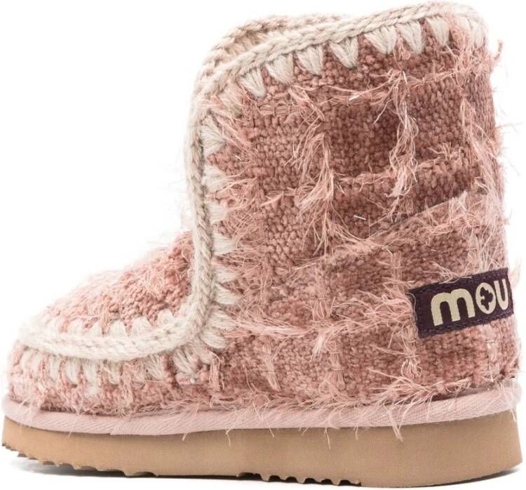 Mou Roze Eskimo Laarzen met Chenille Textuur Pink Dames