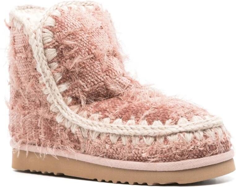 Mou Roze Eskimo Laarzen met Chenille Textuur Pink Dames