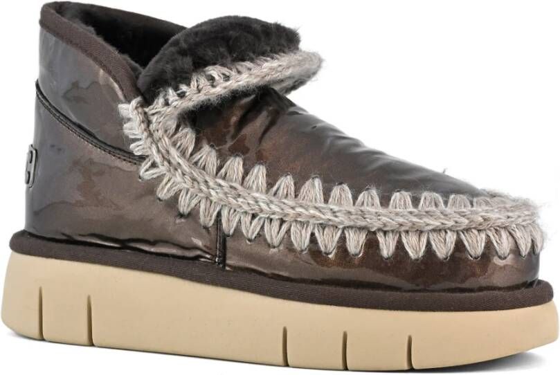 Mou Schapenvacht Dubbelzijdige Sneakers Brown Dames