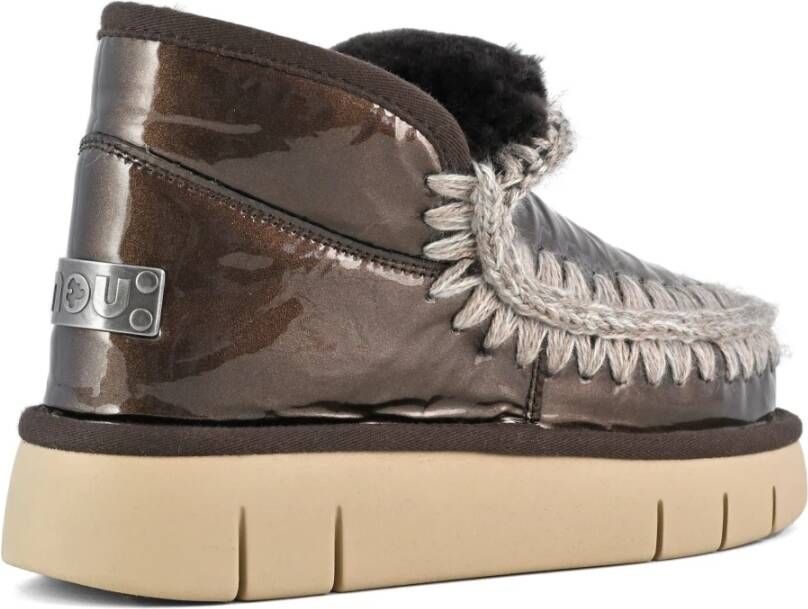 Mou Schapenvacht Dubbelzijdige Sneakers Brown Dames