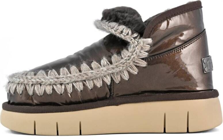 Mou Schapenvacht Dubbelzijdige Sneakers Brown Dames