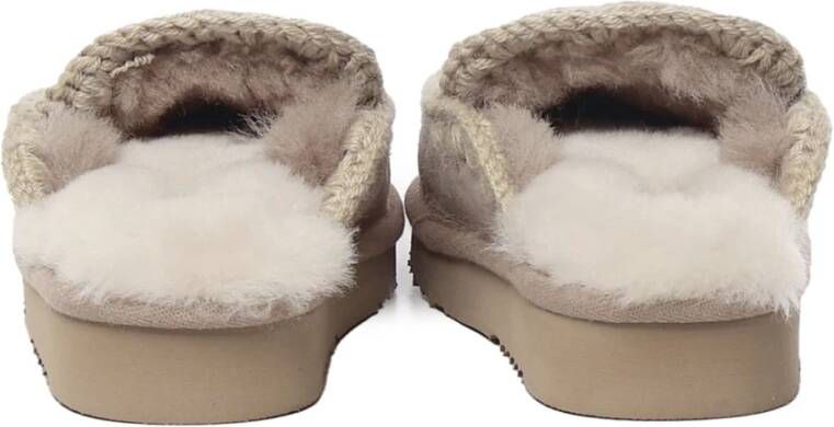 Mou Schapenvacht slippers met rubberen zool Gray Dames