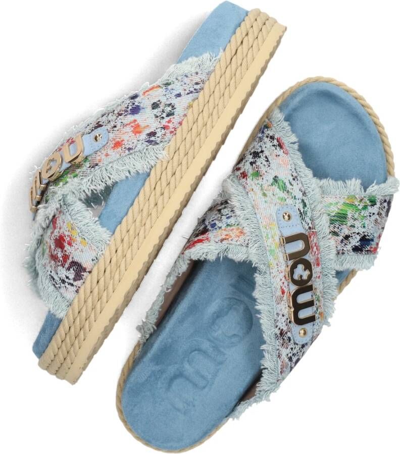 Mou Slippers Jeans blauw Multicolor Dames