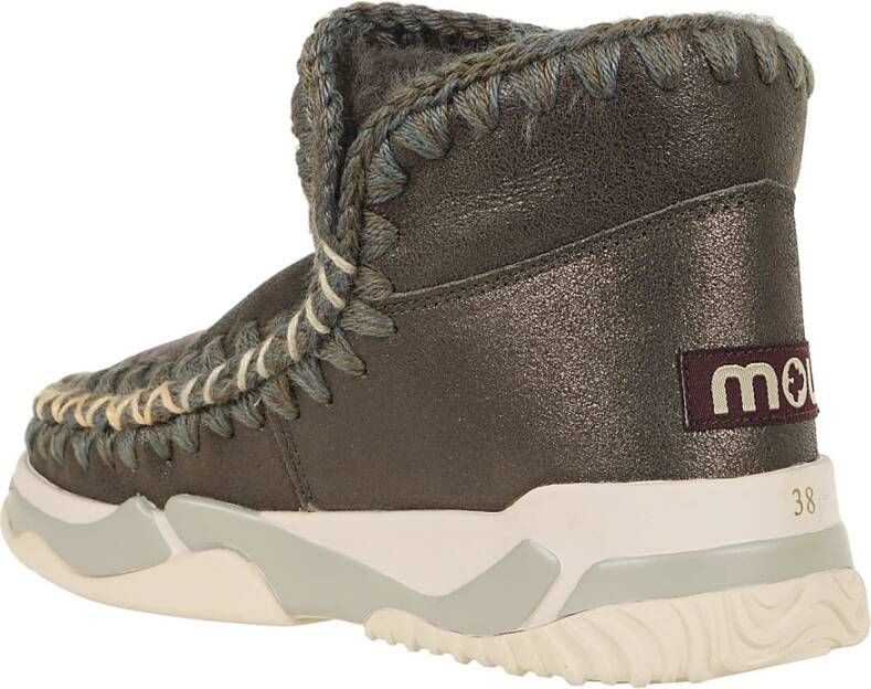 Mou Stijlvolle Eskimo Trainer Overstitching Schoenen Green Dames