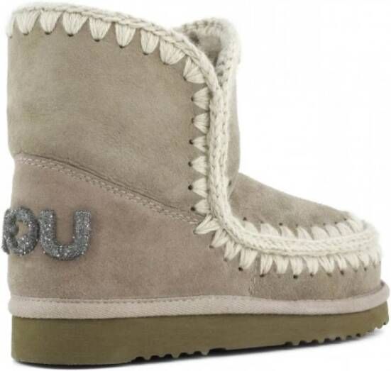 Mou Suède Glitter Eskimo Laarzen Grijs Gray Dames