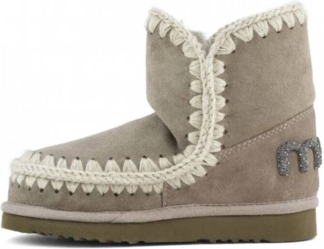 Mou Suède Glitter Eskimo Laarzen Grijs Gray Dames