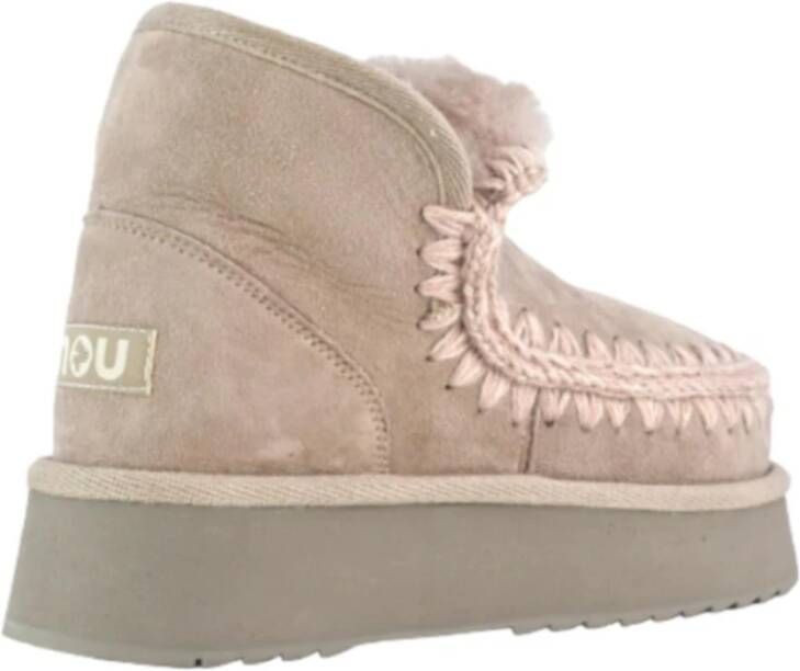 Mou Warme Winterlaarzen Mini Eskimo Stijl Beige Dames