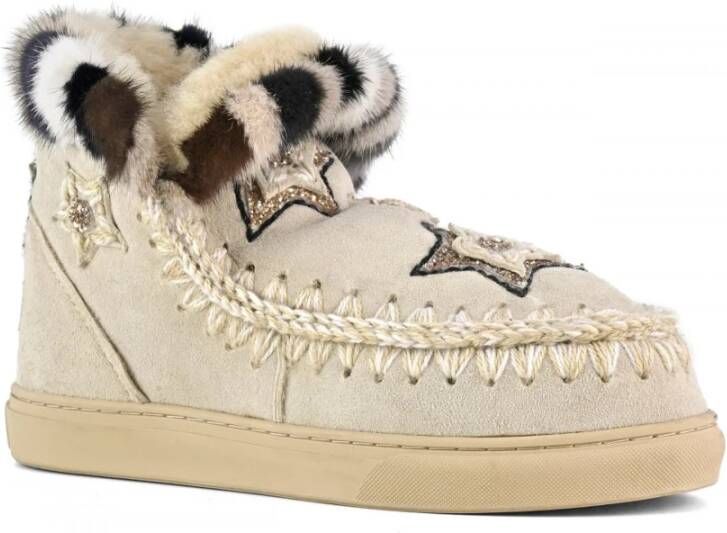 Mou Witte Eskimo Sneaker met Nertsbont Multicolor Dames