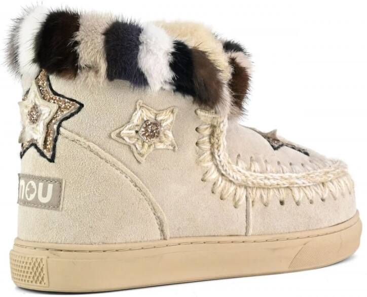 Mou Witte Eskimo Sneaker met Nertsbont Multicolor Dames