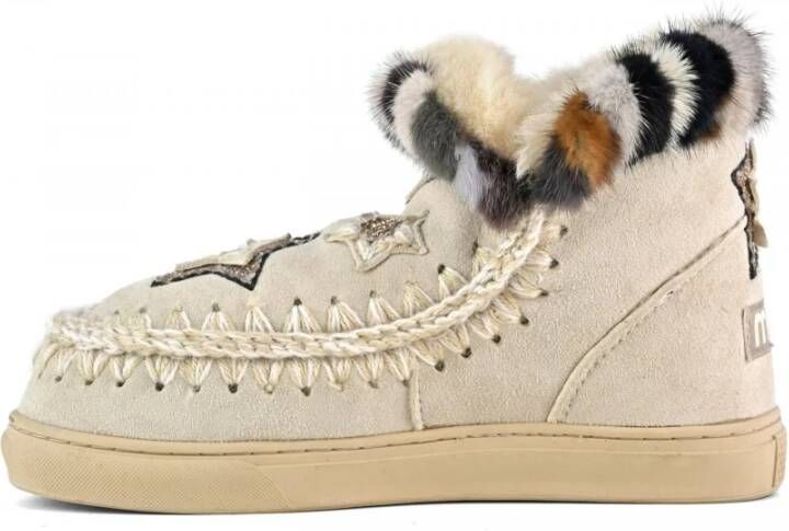 Mou Witte Eskimo Sneaker met Nertsbont Multicolor Dames