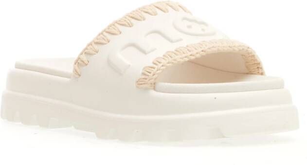 Mou Witte rubberen slidesandalen White Dames