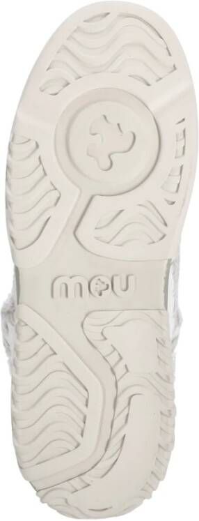 Mou Witte Shearling Trainer Boot met Haakwerk White Dames