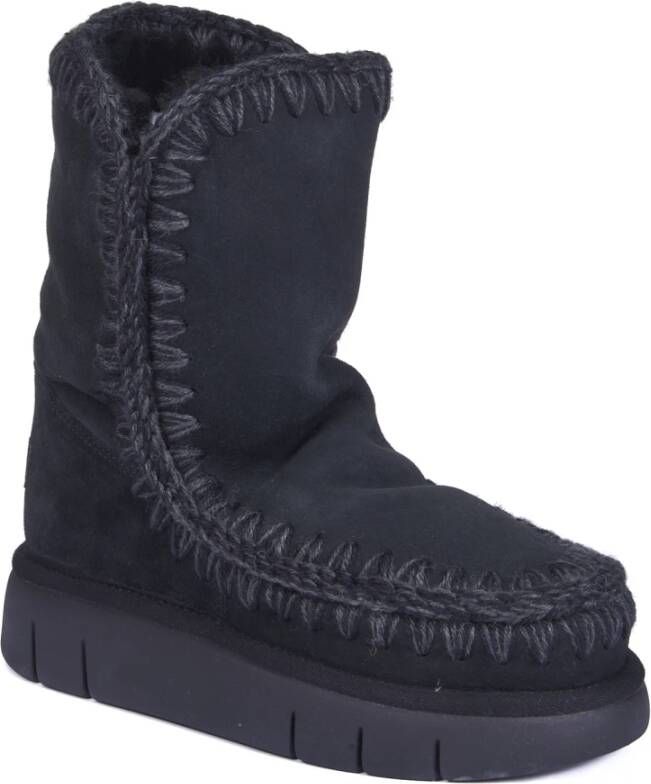 Mou Zwarte Eskimo Bounce Maxi Stitching Laarzen Black Dames