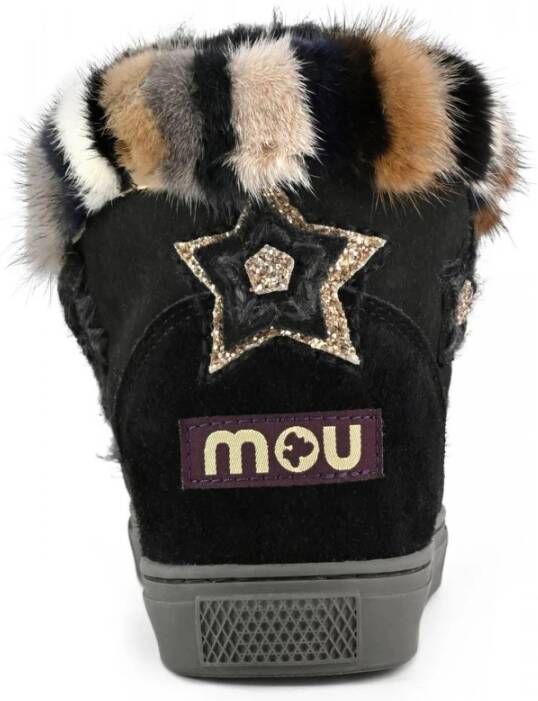 Mou Zwarte Eskimo Sneaker met Nertsbont Black Dames