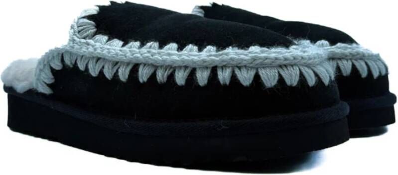 Mou Zwarte Eskimo Stitching Klomp Laarzen Black Dames