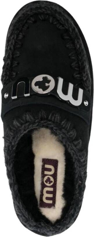 Mou Zwarte Instap Schoenen van Schapenvacht Black Dames