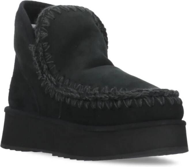 Mou Zwarte Shearling Winterlaarzen Ronde Neus Black Dames