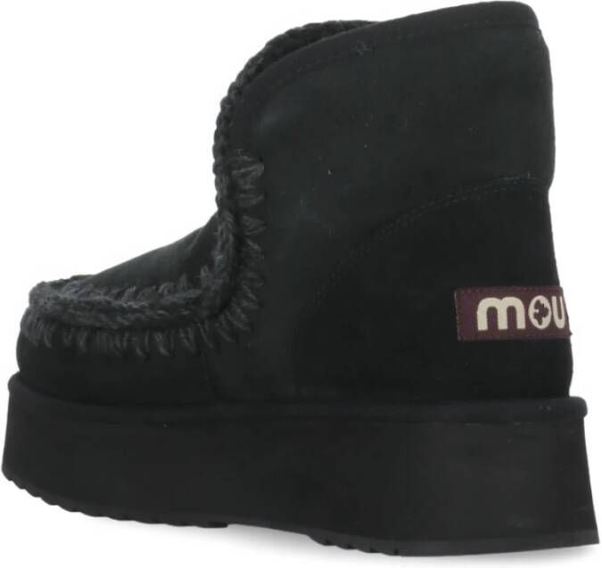 Mou Zwarte Shearling Winterlaarzen Ronde Neus Black Dames