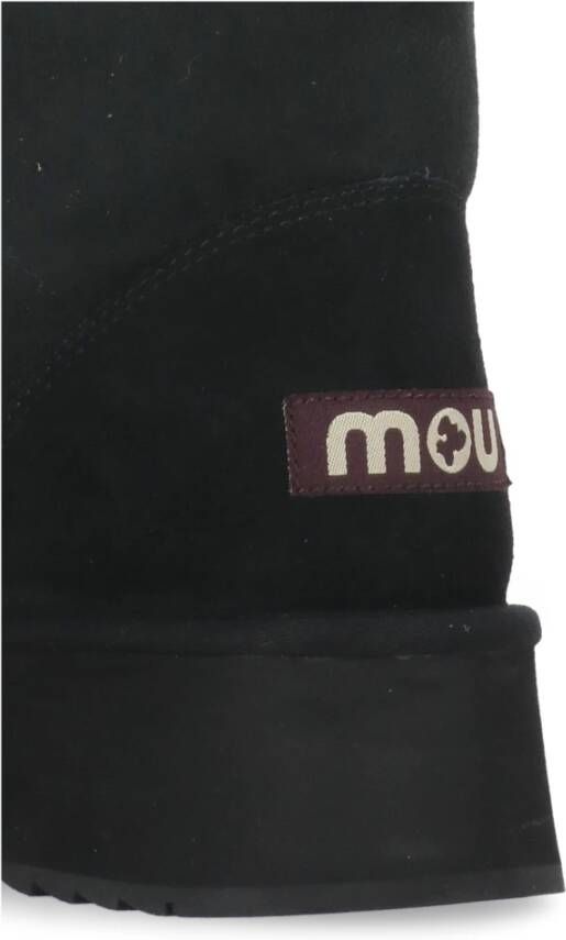 Mou Zwarte Shearling Winterlaarzen Ronde Neus Black Dames