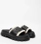 Mou Zwarte Wrap Sandalen met Crèmekleurige Stiksels Black Dames - Thumbnail 3