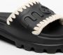 Mou Zwarte Wrap Sandalen met Crèmekleurige Stiksels Black Dames - Thumbnail 4
