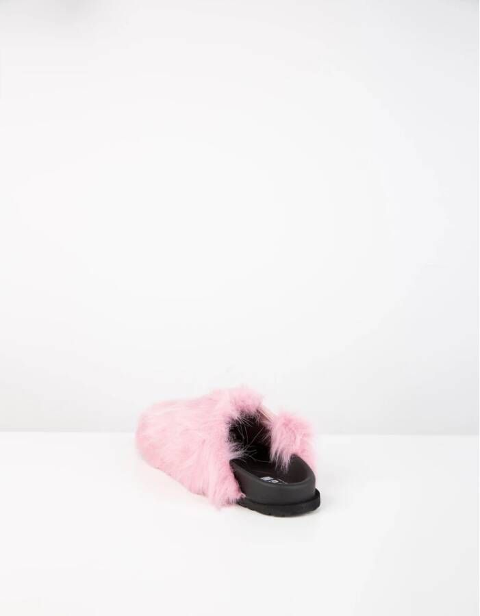 Msgm Lage zool ronde neus slipper met decoratief pluizig garen Roze Dames