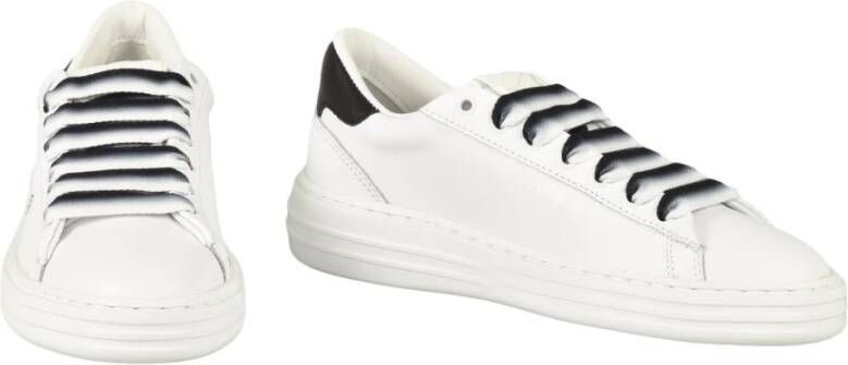 Msgm Leren Rubberen Zool Sneakers White Heren