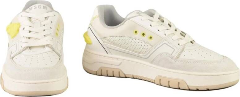 Msgm Leren Rubberen Zoolschoenen White Dames