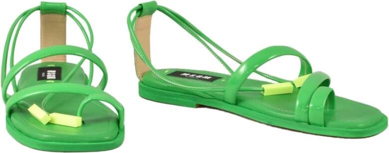 Msgm Leren Schoenen 100% Leren Zool Green Dames